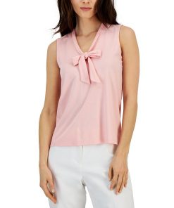 Anne Klein Women's Harmony Tie-Neck Sleeveless Shell Top