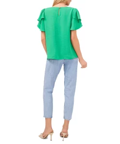 Vince Camuto Women's Tulip-Sleeve Crinkle Gauze Blouse -CeCe cloth-shop 23755872 fpx