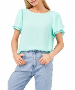 Vince Camuto Women's Tulip-Sleeve Crinkle Gauze Blouse