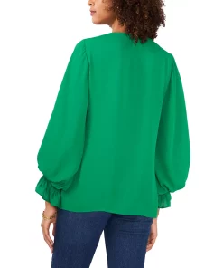 Vince Camuto Women's Bubble-Sleeve V-Neck Blouse -CeCe cloth-shop 23755891 fpx