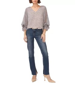 Vince Camuto Women's V-neck Blouson Sleeve Blouse -CeCe cloth-shop 23755927 fpx