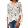 Vince Camuto Women's Flutter Sleeve V-Neck Animal Print Top