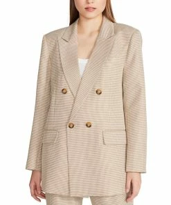 Steve Madden Women's Isabella Oversized Micro-Houndstooth Blazer