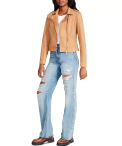 Steve Madden Women's Faux-Suede Zip-Front Moto Jacket -CeCe cloth-shop 23775155 fpx