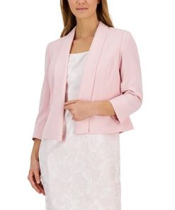 Kasper Women's 3/4-Sleeve Shawl-Collar Open Jacket -CeCe cloth-shop 23776664 fpx