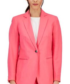 Anne Klein Women's Linen-Blend One-Button Blazer -CeCe cloth-shop 23777090 fpx