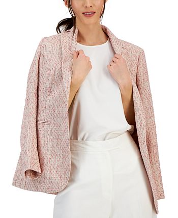 Anne Klein Women's Tweed One-Button Notched-Collar Jacket 3 Anne Klein Women's Tweed One-Button Notched-Collar Jacket - Image 3
