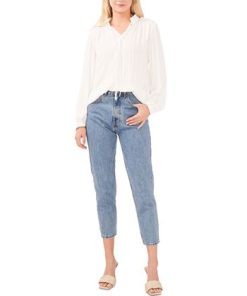 Vince Camuto Women's Split Neck Long-Sleeve Top -CeCe cloth-shop 23777251 fpx