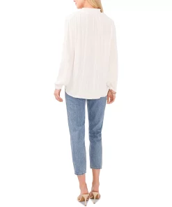 Vince Camuto Women's Split Neck Long-Sleeve Top -CeCe cloth-shop 23777252 fpx