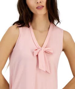 Anne Klein Women's Harmony Tie-Neck Sleeveless Shell Top -CeCe cloth-shop 23777458 fpx