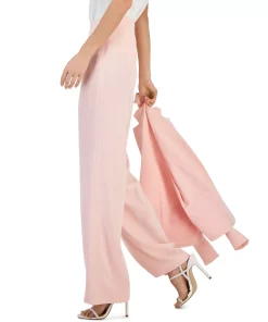 Anne Klein Women's Crepe De Chine High-Rise Wide-Leg Pants With Pleats