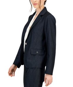 Anne Klein Women's Denim One-Button Jacket -CeCe cloth-shop 23777493 fpx