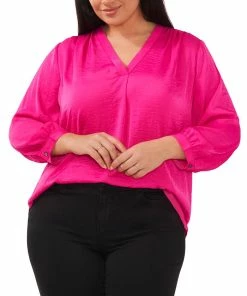 Vince Camuto Plus Size V-Neck 3/4-Sleeve Blouse