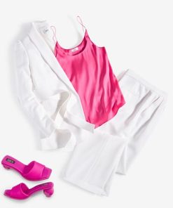 Bar III Women's Textured Straight-Leg Pants, Created For Macy's -CeCe cloth-shop 23793060 fpx