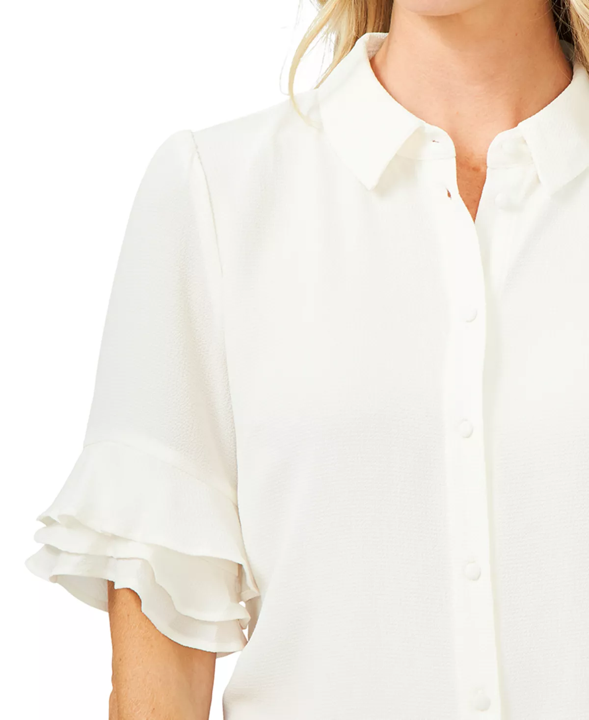 Ruffle-Sleeve Shirt CeCe Ruffle-Sleeve Shirt -CeCe cloth-shop