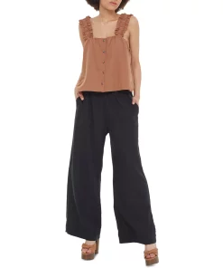 Black Tape Women's Elastic-Waist Wide-Leg Pull-On Pants -CeCe cloth-shop 23807239 fpx