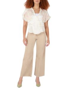 Black Tape Women's Embroidered Tie-Front Wrap Top -CeCe cloth-shop 23807348 fpx