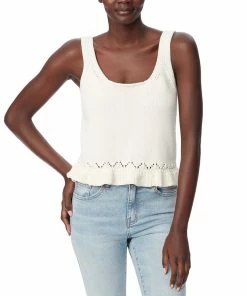 Sam Edelman Women's Inez Square-Neck Pointelle Tank Top