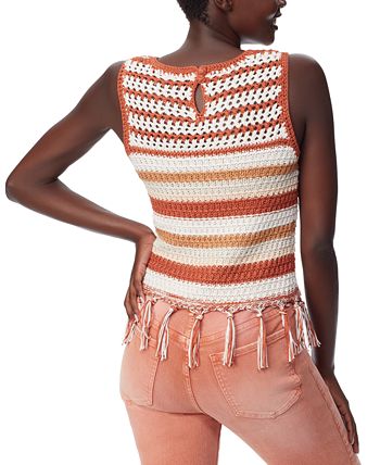 Women's Fynn Crochet Sleeveless Tank Top Sam Edelman Women's Fynn Crochet Sleeveless Tank Top -CeCe cloth-shop