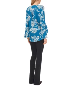 Vince Camuto Women's Flutter Sleeve V-neck Blouse -CeCe cloth-shop 23996177 fpx