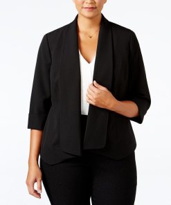 Kasper Plus Size Open-Front Soft Blazer