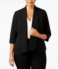 Kasper Plus Size Open-Front Soft Blazer