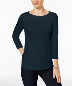 Charter Club Women's Pima Cotton Boat-Neck Top, Created For Macy's -CeCe cloth-shop 8062271 fpx