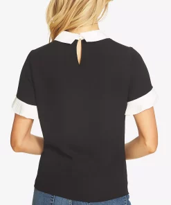 CeCe Olorblocked Collared Blouse -CeCe cloth-shop 9299500 fpx