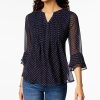 Charter Club Women's Printed Pintuck Top, Created For Macy's