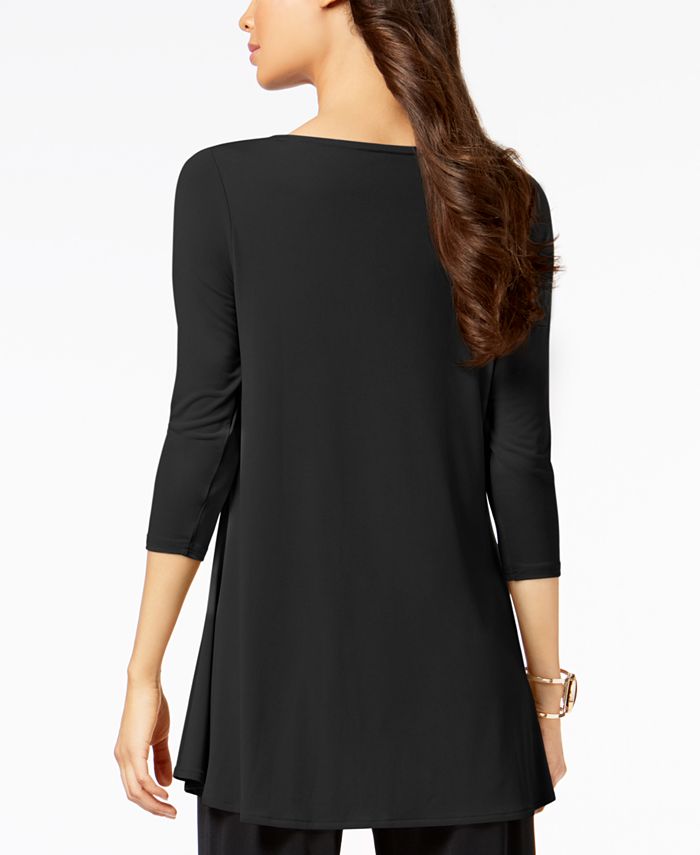 Alfani Women's 3/4 Sleeve High-Low Tunic, Created For Macy's 2 Alfani Women's 3/4 Sleeve High-Low Tunic, Created For Macy's - Image 2