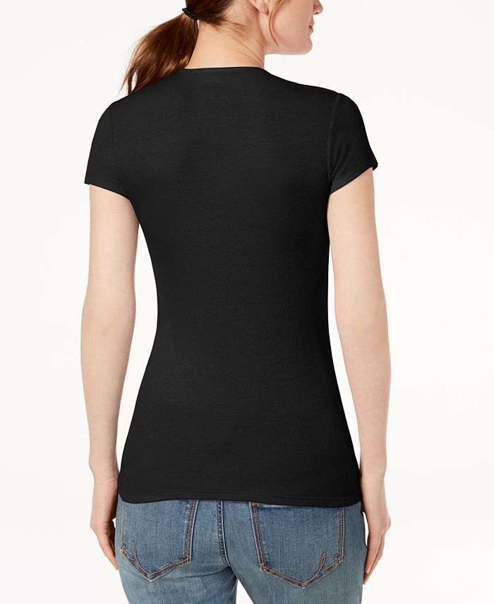 Women's Ribbed V-Neck Top, Created For Macy's INC International Concepts Women's Ribbed V-Neck Top, Created For Macy's -CeCe cloth-shop